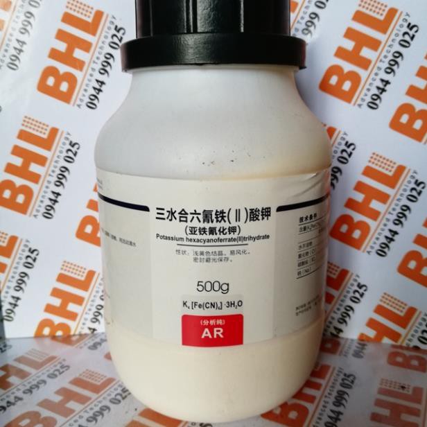K4Fe(CN)6 Kali ferrocyanid Potassium ferrocyanide lọ 500g làm tinh thể