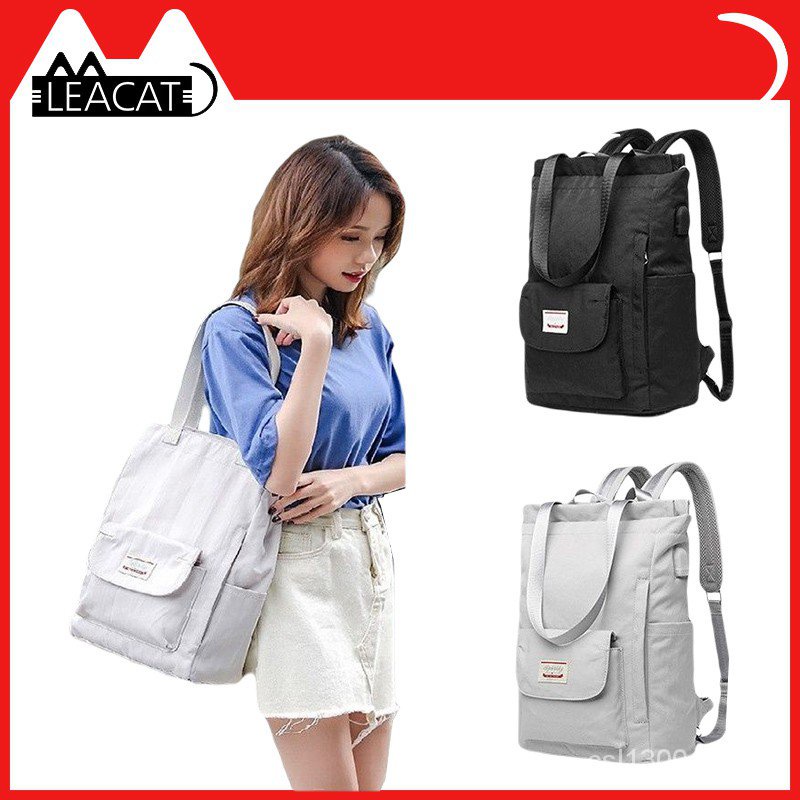 Hàng sẵn sàng ba lô nữ chống thấm nước Ba lô máy tính xách tay thời trang 13 13,3 14 15,6 inch Thời trang Hàn Quốc Oxford Canvas USB College Ba lô túi nữ cho phụ nữ 10/25Túi Xách Thời Trang Bảo Tàng
