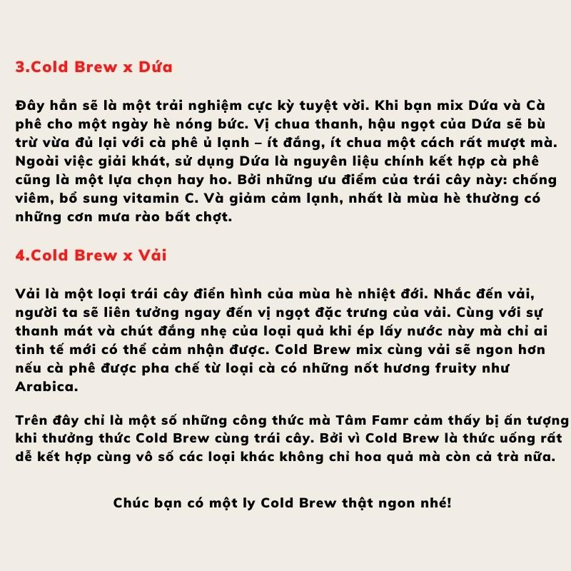 Cà phê cold brew túi lọc 100% Arabica nguyên chất gu vị nhẹ nhàng, hậu vị tốt, cafe ủ lạnh TamFarm | BigBuy360 - bigbuy360.vn