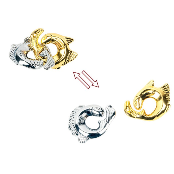 Đồ chơi trí tuệ_Thử thách trí não_Cá và Cá (V1) - Hanayama Puzzle_Rèn luyện_IQ Test_Giải đố_Tư duy Thông minh Logic