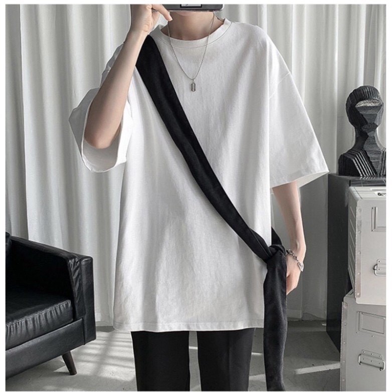 Áo thun trơn oversize Foxseventy, màu đen, trắng, chất thun cotton 100%, cam kết đổi trả