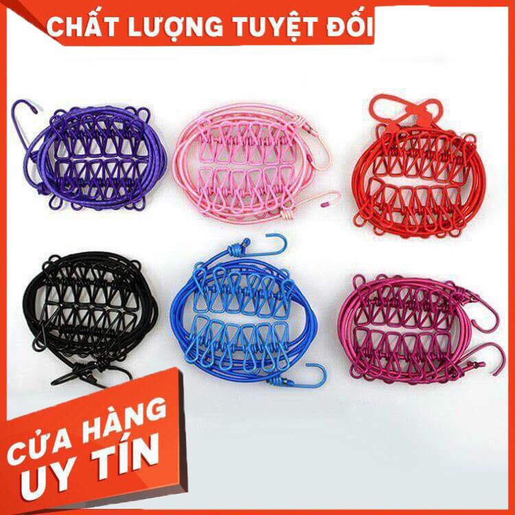 [XẢ KHO+FREE SHIP] Dây phơi đồ thông minh kèm kẹp sắt