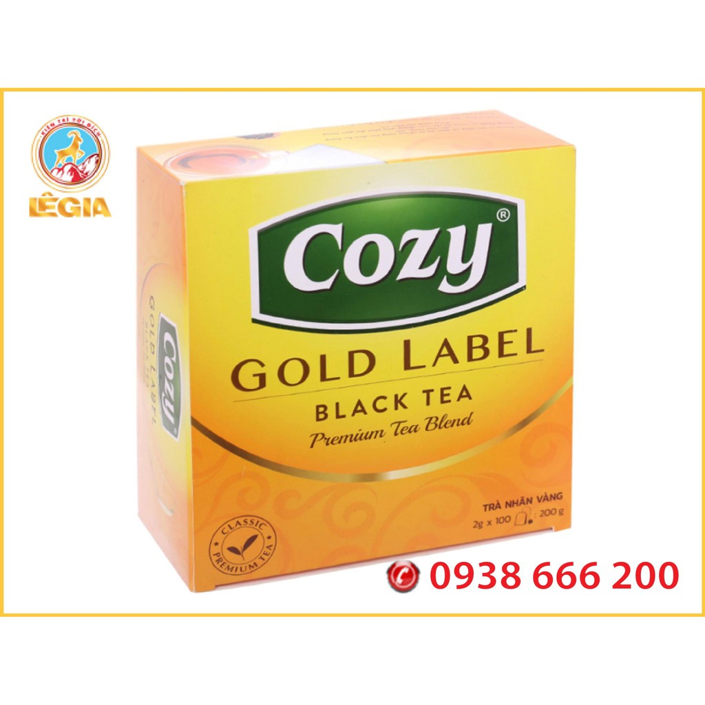 Trà Đen COZY Nhãn Vàng 100 Gói (200G) - COZY GOLD LABEL BLACK TEA