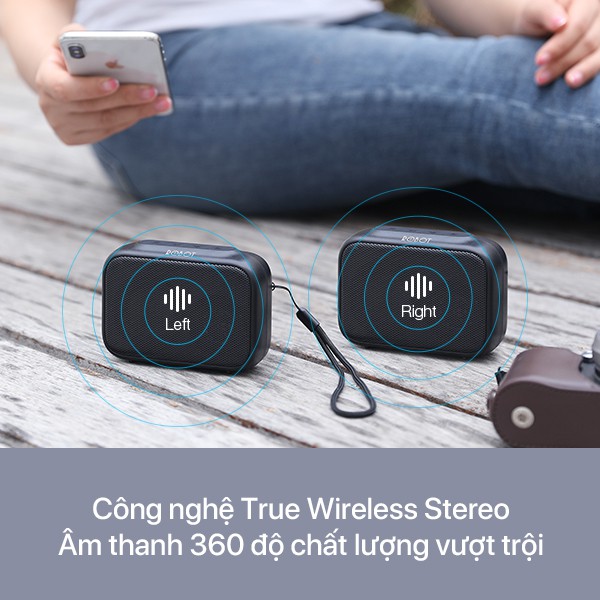 Loa Bluetooth mini Robot RB100 âm bass cực đỉnh Bluetooth 5.0 kết nối nhanh, công suất 3W, thiết kế gọn nhẹ dễ mang theo