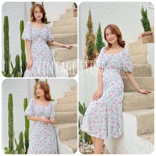 Đầm Maxi đuôi cá, đầm dự tiệc sang chảnh, nơ ngực cách điệu, tôn dáng VINTAGE STORE