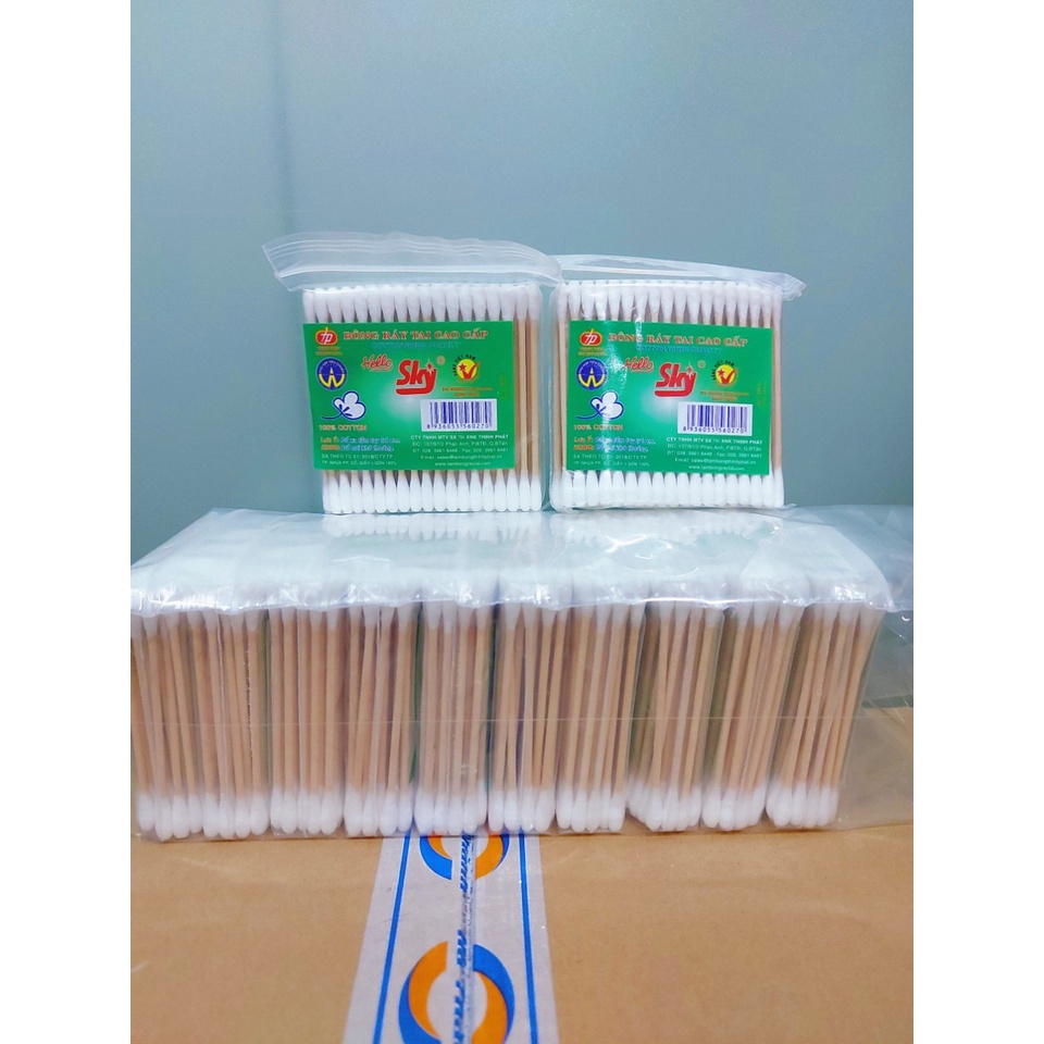 BÔNG RÁY TAI 2 ĐẦU COTTON MỀM MỊN