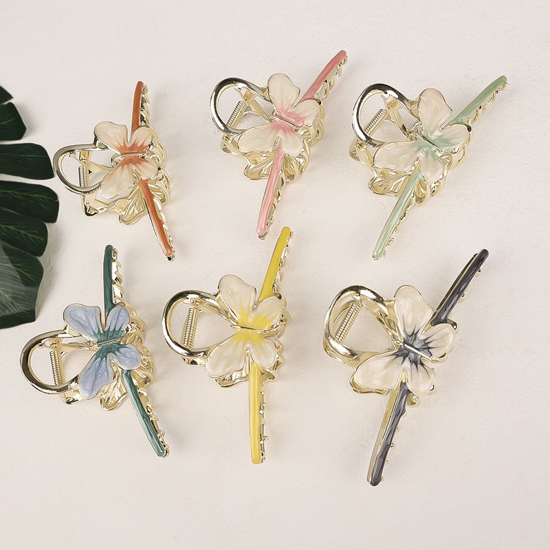 Kẹp Tóc Kim Loại Hình Bướm Sang Trọng Đơn Giản Cho Nữ