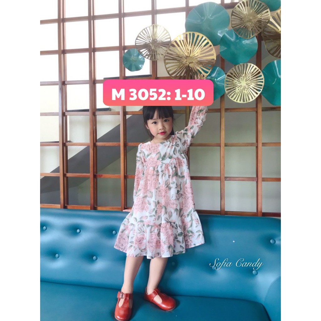Combo váy voan hoa hồng - mã 3052