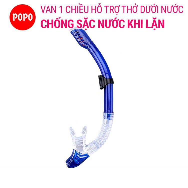 Ống thở lặn biển SNOR van 1 chiều ngăn nước tuyệt đối chất liệu cao cấp dùng như ống lặn khi lặn biển ngắm san hô