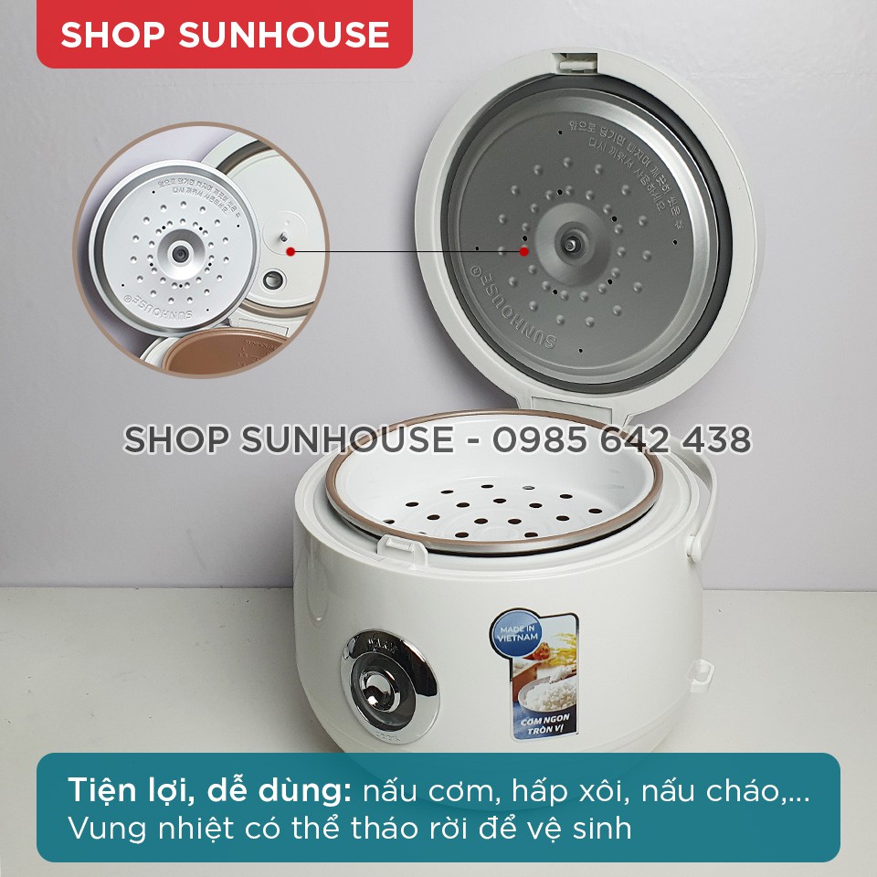 Nồi cơm điện 1.8L SUNHOUSE SHD8606 bảo hành 12 tháng | BigBuy360 - bigbuy360.vn