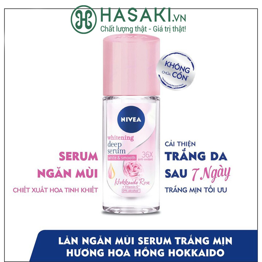 Lăn Khử Mùi Nivea Hương Hoa Hồng Whitening Deep Serum Hokkaido Rose 40ml