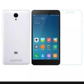 Combo bộ 2 kính xiaomi redmi note2 tặng ốp dẻo
