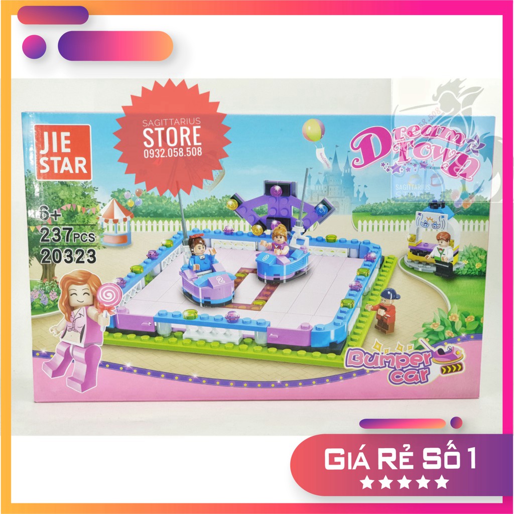 Lego Jie Star 20323 Lắp Ráp Khu Vui Chơi Xe Điện Đụng ( 237 Mảnh ) [Hot]