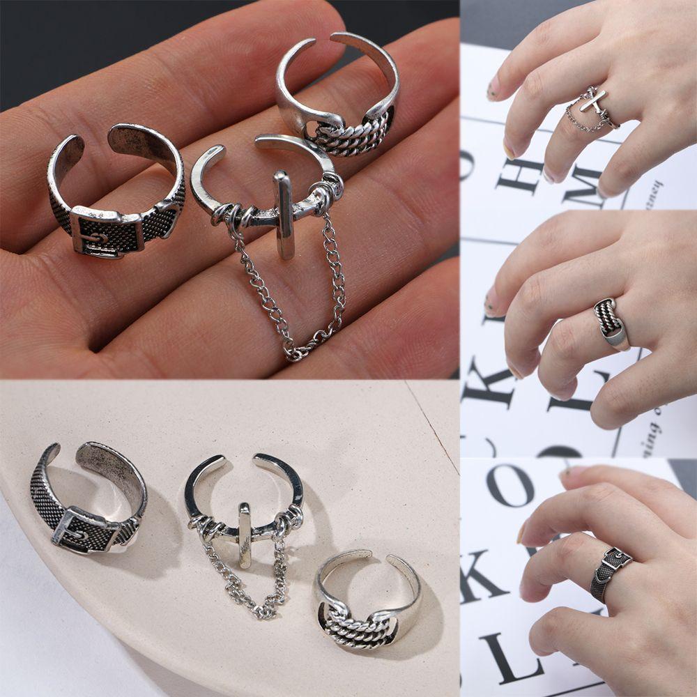 SUMU Nhẫn Kim Loại Hình Thánh Giá Phong Cách Gothic Cổ Điển