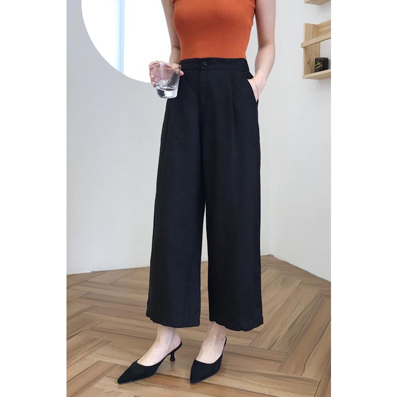 Quần culottes đũi dáng dài ống rộng siêu Hot dáng suông Zinti QD02