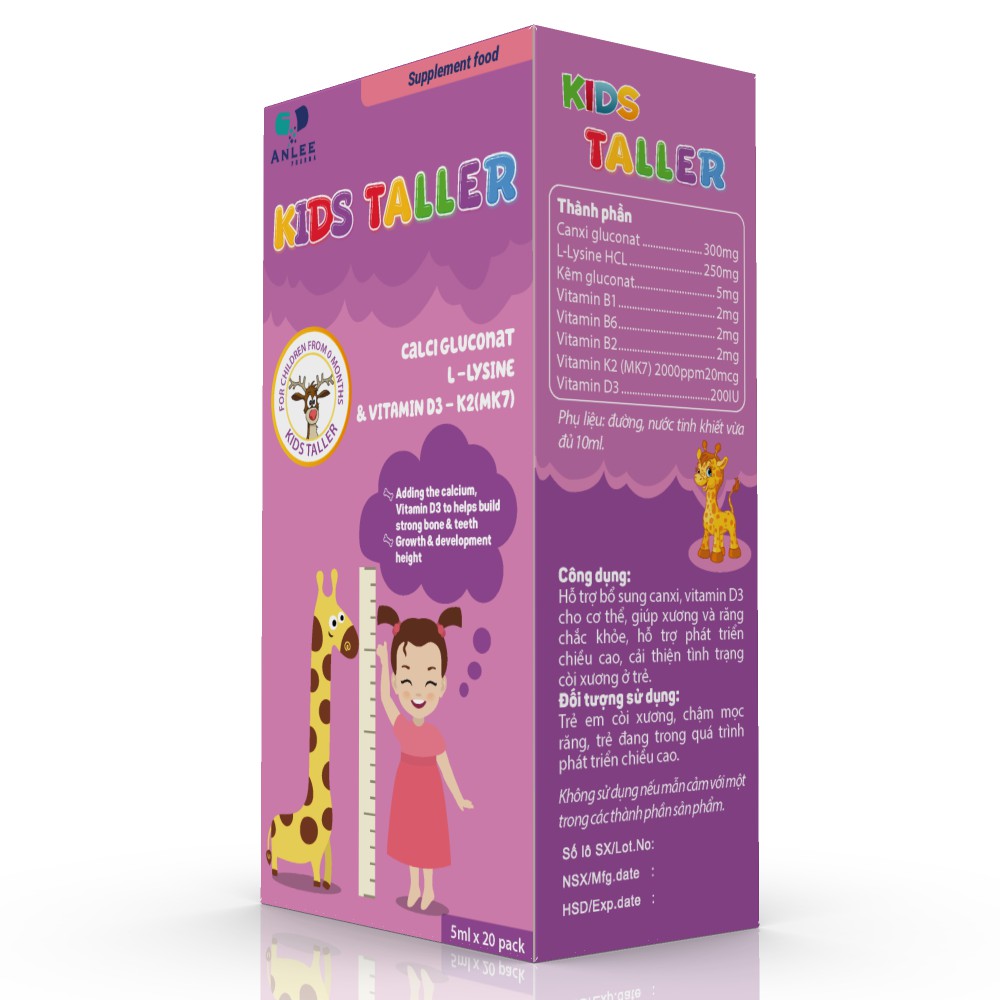 Canxi hữu cơ Kids taller - Dòng canxi đầu tiên tại Việt Nam dùng được cho bé sơ sinh và Mẹ mang thai | Thế Giới Skin Care