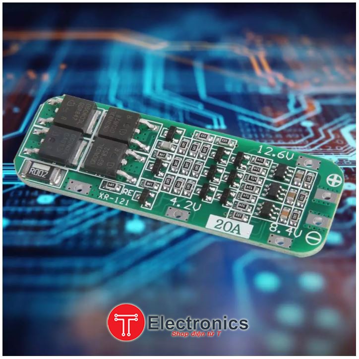 Bảng mạch bảo vệ tự động phục hồi pin Lithium 3S 12.6V 20A 18650 LiPo BMS PCB - INTL