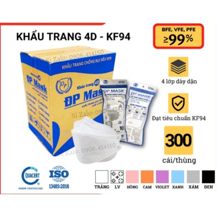 Giá sỉ khẩu trang KF94, khẩu trang 4D, tiêu chuẩn Hàn quốc