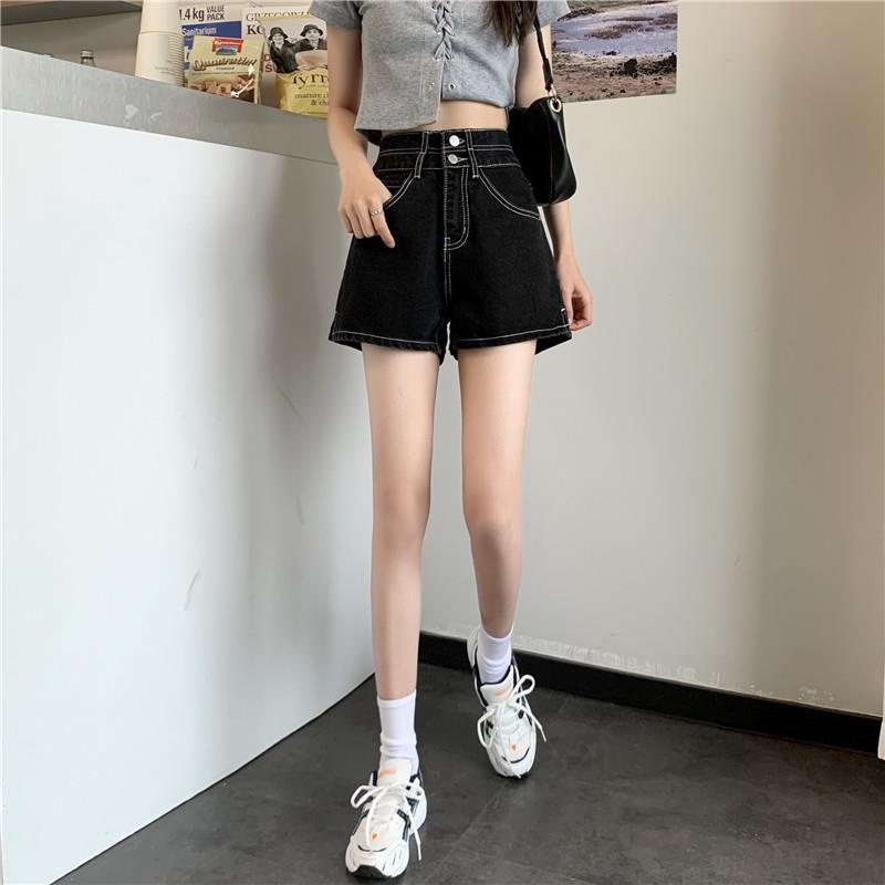 Quần Short Denim Lưng Cao Ống Rộng Thời Trang Mùa Hè Phong Cách Hàn Quốc Cho Nữ