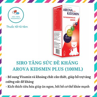 Siro tăng sức đề kháng Arova Kidsmin Plus (20 ống hoặc 100ml)