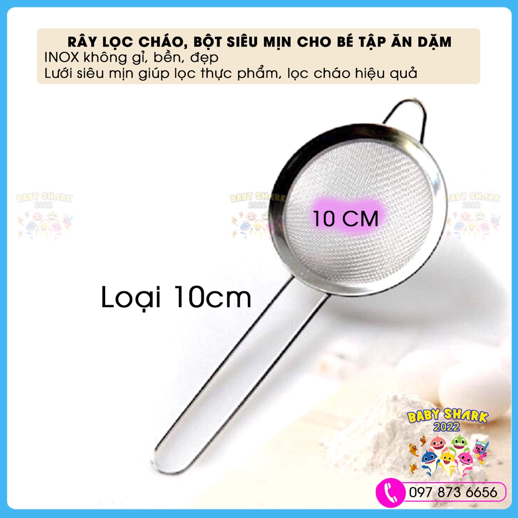 Rây lọc cháo bằng thép không gỉ SIÊU MỊN cho bé ăn dặm