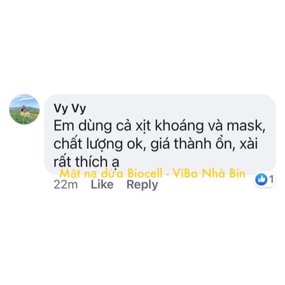 [VIBA] Mặt nạ dừa Biocell Khoáng Tươi ViBa bổ sung lợi khuẩn, dưỡng ẩm, sáng da, ngừa lão hóa, giảm mụn, trẻ hóa da