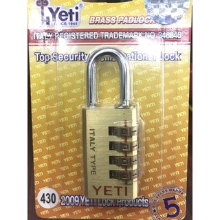 Khoá mã số Yeti 430 3F (4 vòng số) nhỏ gọn tiện lợi cho những chuyến đi xa