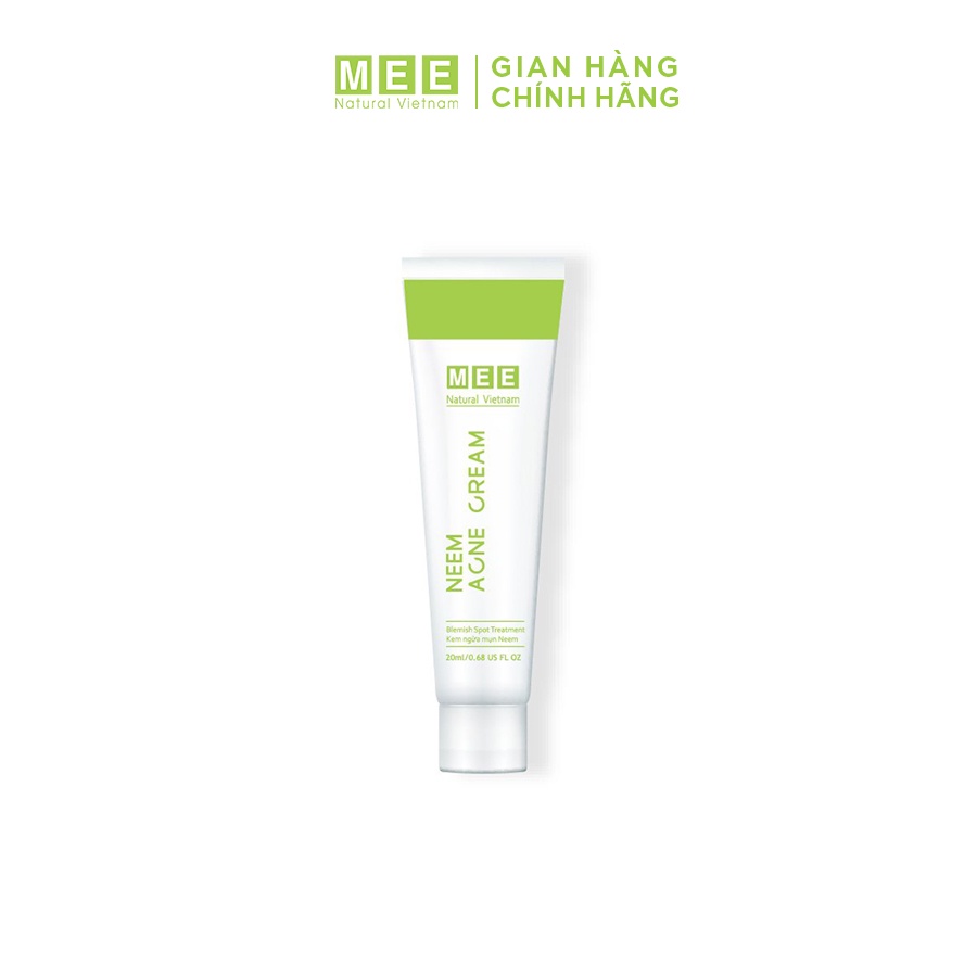 Chấm mụn thảo mộc MEE NATURAL - Kem chấm mụn hỗ trợ giảm mụn, mờ thâm Neem Acne Cream 20ml