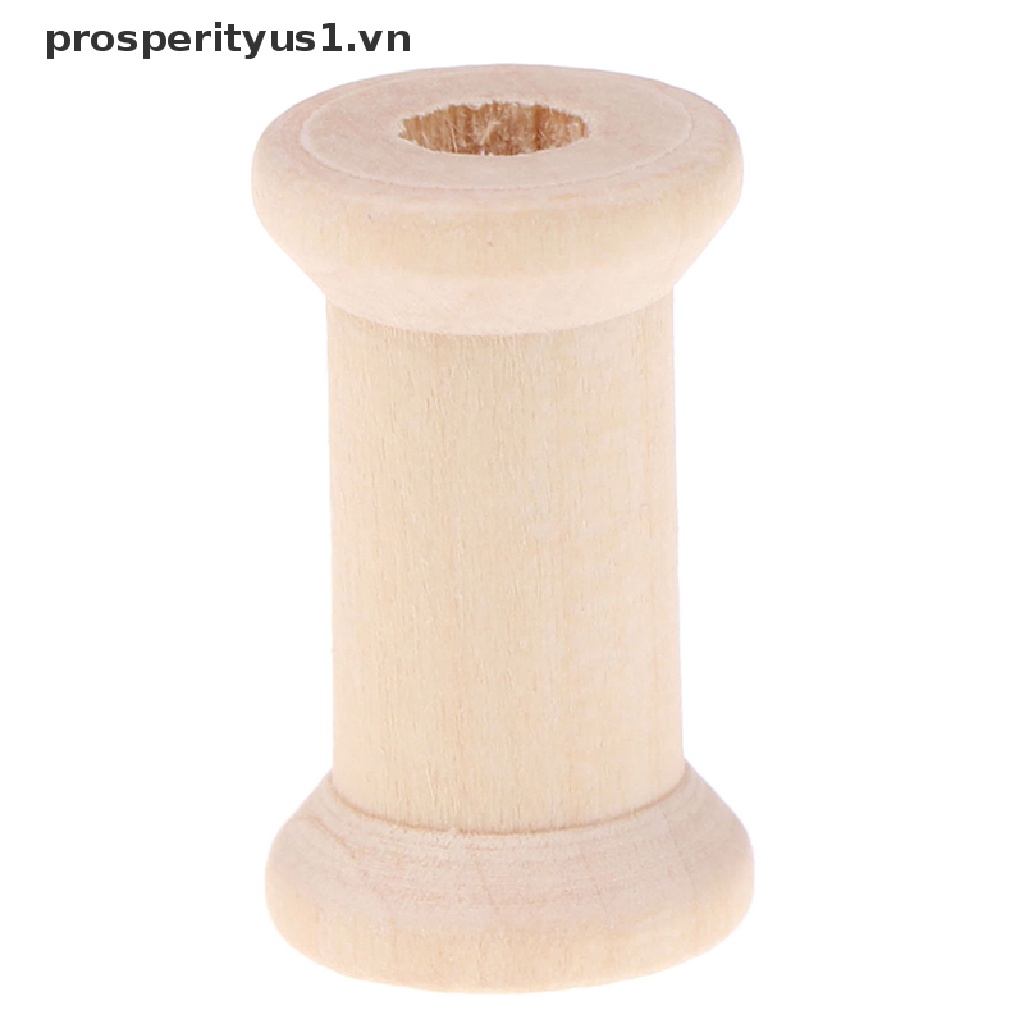 [prosperityus1] Set 10 Cuộn Chỉ Bằng Gỗ Sắp Xếp Gọn Gàng Cuộn Dây Ruy Băng May Vá Thủ Công