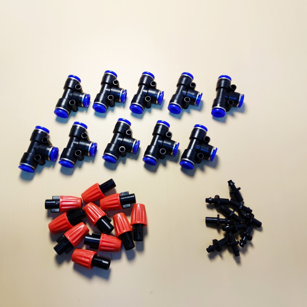 Bộ 10 béc phun sương đơn nối ống hơi 8mm