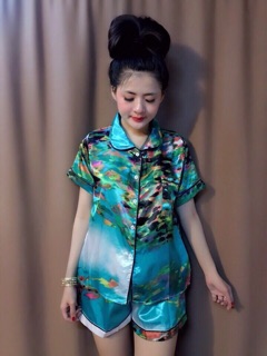 Bộ pizama phi lụa rẻ đẹp