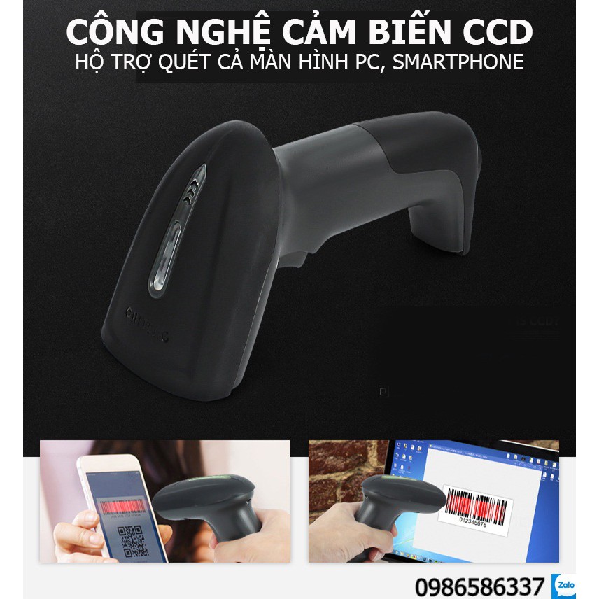 Máy quét mã vạch trên màn hình điện thoại, pc, scan được mã vạch chất liệu xấu,mất nét, hư hại ở mức tương đối CT950