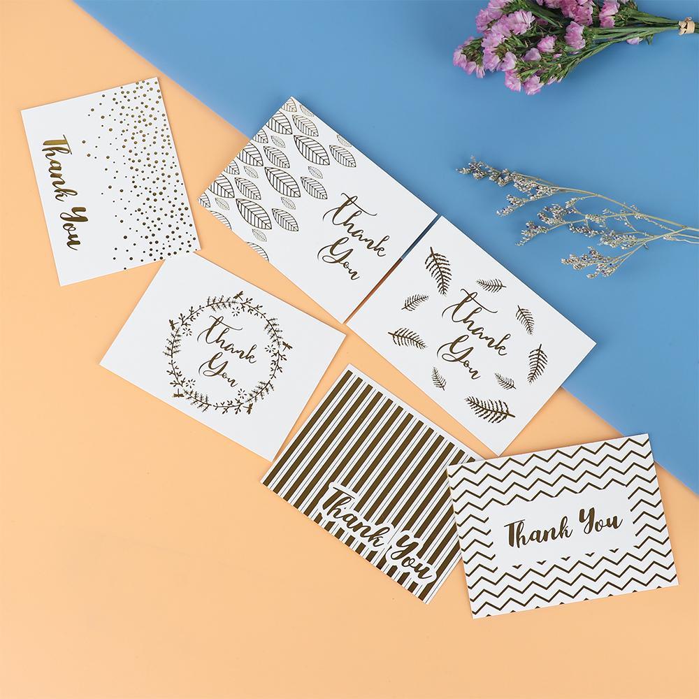 Set 50 Thiệp Mời Đám Cưới 7 * 9.5cm Họa Tiết Chữ Thank You Màu Đồng