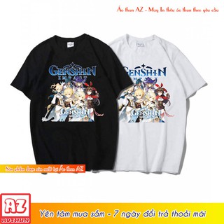 Áo thun game Genshin Impact màu đen và trắng - Form rộng Unisex M2790