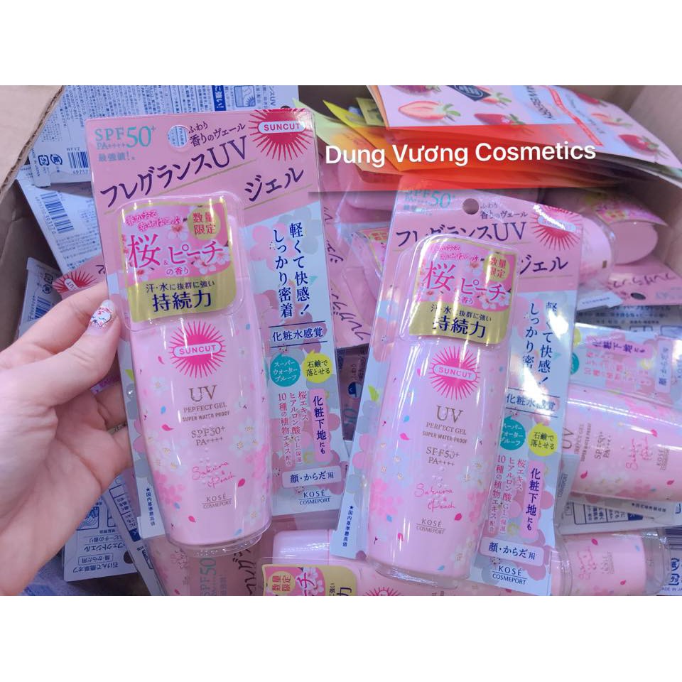 Kem Chống Nắng Kose Hoa Anh Đào Suncut UV Perfect Gel Sakura & Peach SPF50+ PA