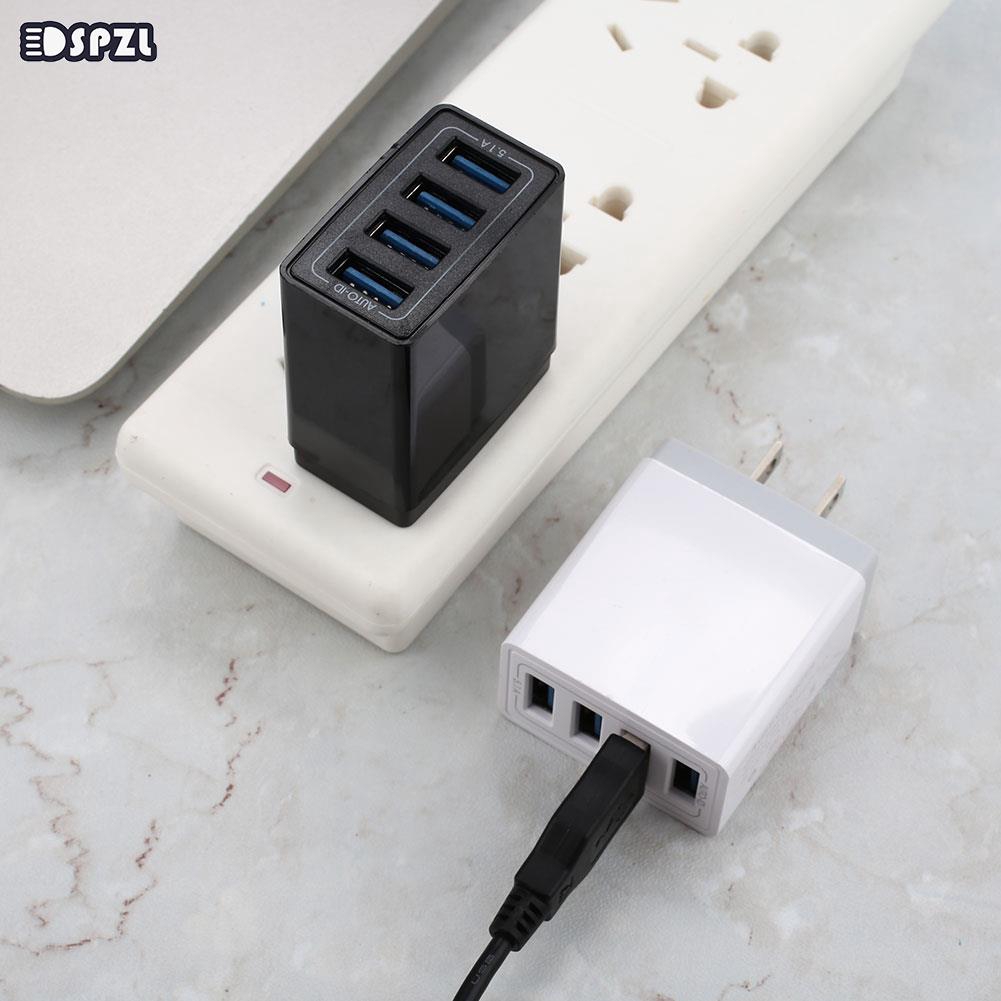 Power Adapter Wall Charger Charger 4 USB Total Output 5.1A Smart Mobile Overcurrent Protection Durable