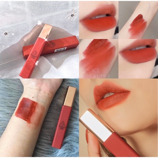 Son Kem Lì 3CE Cloud Lip Tint #Live A Little - Màu Đỏ Đất