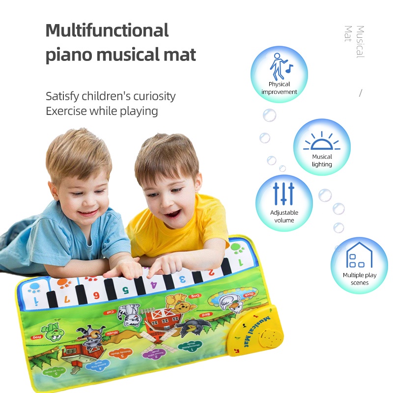 Coolplay Thảm âm nhạc kiểu dáng đàn piano xinh xắn cho các bé
