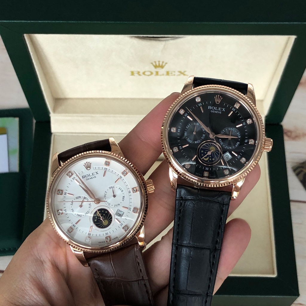 Đồng Hồ Nam RL GENEVE 6 Kim Trăng Sao, Cơ Lộ Máy Automatic Nhật Size 41, Chống Nước 5ATM [Bảo Hành 18 Tháng - 1 Đổi 1 15