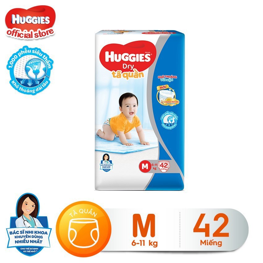 Tã-bỉm quần Huggies M42(cho trẻ 6-11kg)