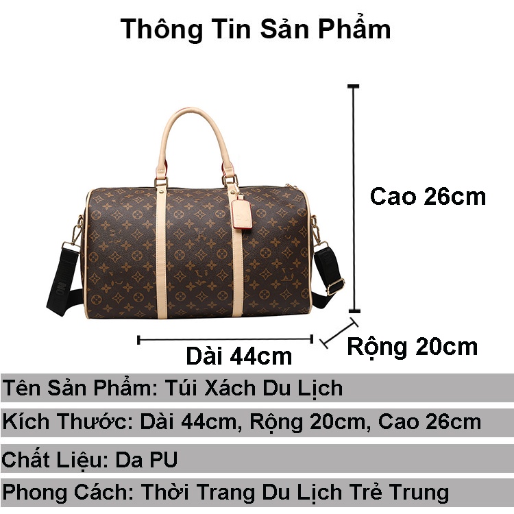 Túi du lịch LV, Túi xách da du lịch đeo chéo nam nữ cỡ lớn cao cấp túi trống size lớn thời trang thể thao ulzzang RIKY