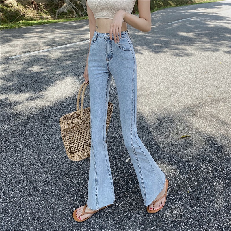 QUẦN JEANS ÔM ỐNG LOE THỜI TRANG NỮ - EMILYSHOP