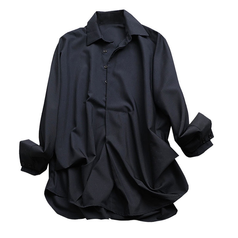 Áo sơ mi nữ không nhăn công sở basic đẹp kiểu Hàn Quốc tay dài bánh bèo tiểu thư form rộng tay dài cao cấp MN-6