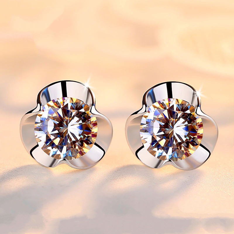 Hoa Tai Mạ Bạc 925 Hình Đầu Hươu Dễ Thương Cho Nữ