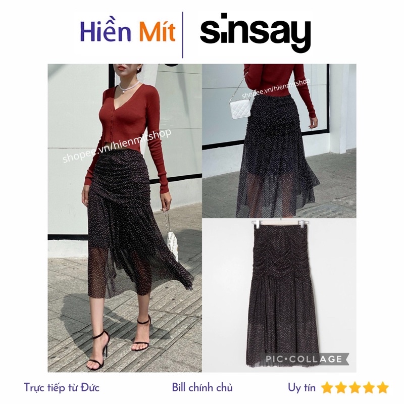 Sinsay Đức - Chân váy kiểu chính hãng auth new tag cao cấp có sẵn sale 4134F-MLC chấm bi