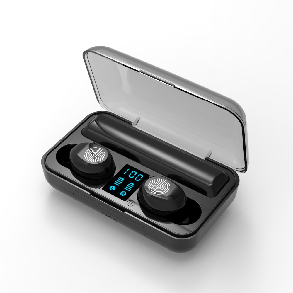Tai Nghe Bluetooth 5.0 True Wireless Amoi F9-3 Pro Bản Quốc Tế Cao Cấp Cảm Biến Vân Tay , Kiêm Sạc Dự Phòng