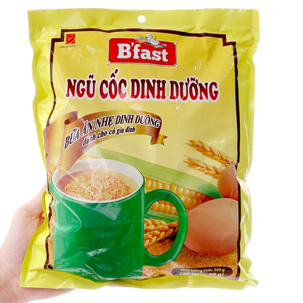 Combo 2 Bịch Sữa Hạt Ngũ Cốc dinh dưỡng B'Fast Canxi - Bịch 20 Gói x 2 x 25g