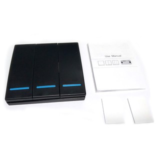 Nút công tắc điều khiển từ xa dán tường không dây RF 433MHz, Điều khiển không dây RF bật tắt đèn kiểu cầu thang 220V