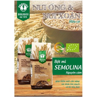 Nui Ống, Xoắn Nguyên Cám Hữu Cơ Probios - 500g