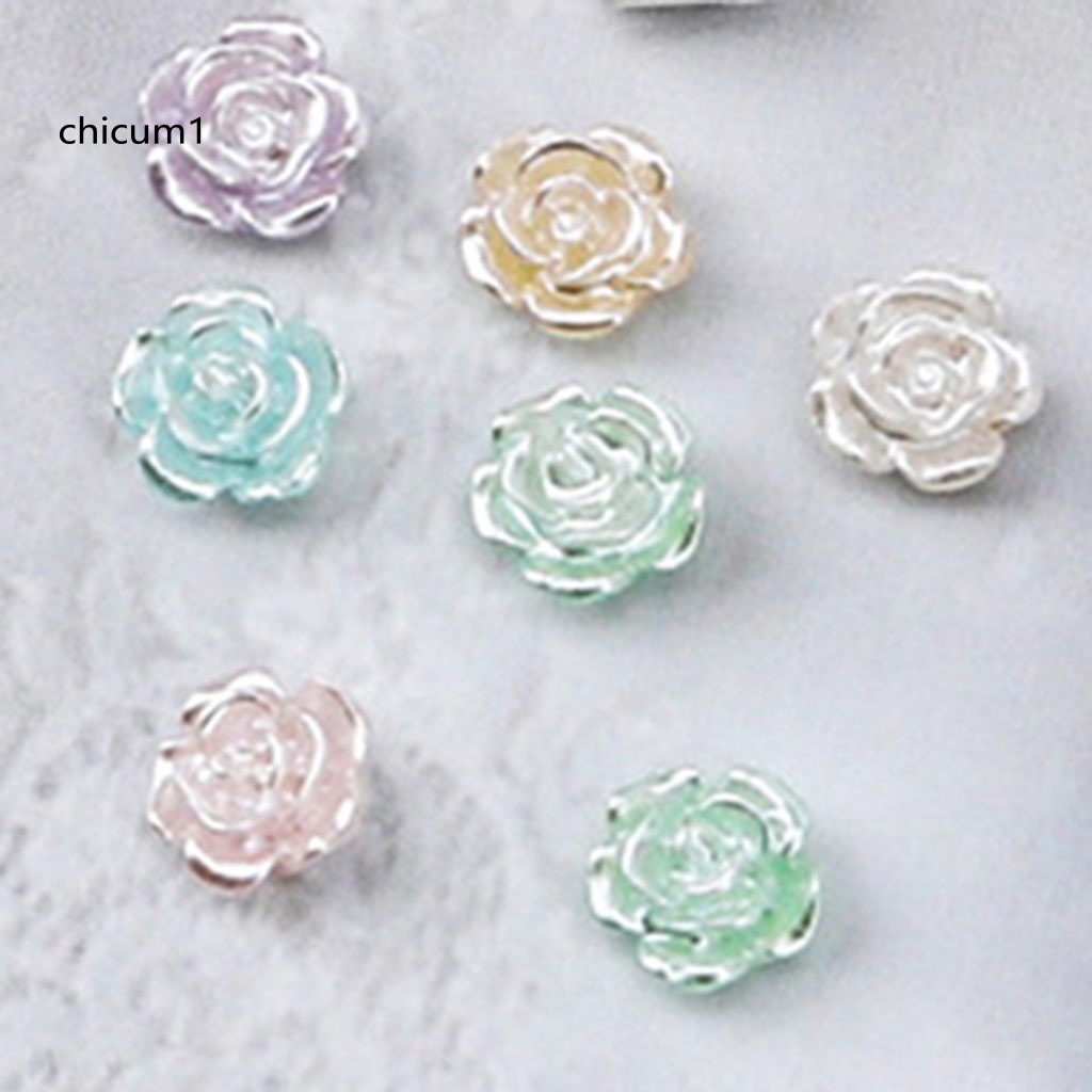 Set 50 Hoa Trà Nhiều Màu Trang Trí Móng Tay Nghệ Thuật